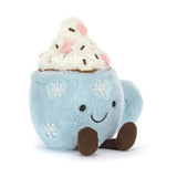 Plush toy Amuseables Hot Chocolate with Marshmallows with whipped cream on a white background