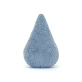 Rear view of a blue Amuseables Happy Raindrop on a white background