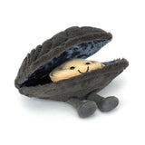 Plush toy Amuseables Michelle Mussel with a smiling face on a white background