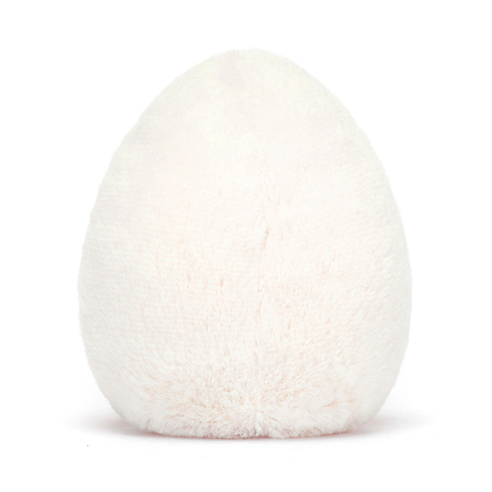Soft, white, egg-shaped plush toy designed as Amuseables Boiled Egg Geek, perfect as a cuddly gift for children and toy collectors.