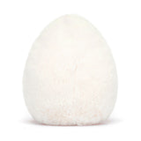 Soft, white, egg-shaped plush toy designed as Amuseables Boiled Egg Geek, perfect as a cuddly gift for children and toy collectors.