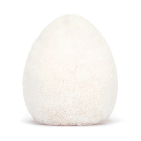 Soft, white, egg-shaped plush toy designed as Amuseables Boiled Egg Geek, perfect as a cuddly gift for children and toy collectors.