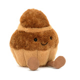 Amuseables Brigitte Brioche plush toy with soft brown and tan fabric, smiling face, and small round legs, perfect for kids' imaginative play and cuddling.