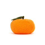 Amuseables Clementine plush toy designed to look like a bright orange clementine with a textured surface and a small green leaf on top, perfect for children's imaginative play.