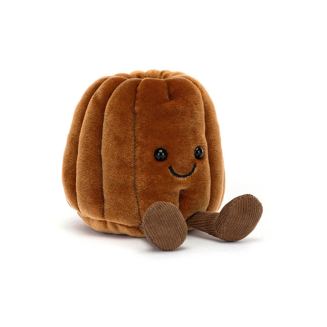 Brown plush Amuseables Carole Canelé with a smiling face on a white background