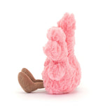 Pink plush Amuseables Coral toy  with brown feet on a white background