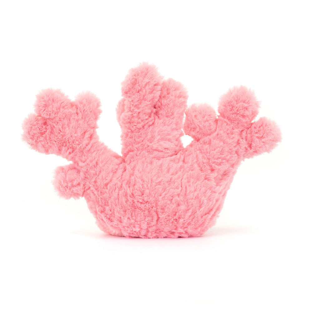 Pink plush Amuseables Coral on a white background