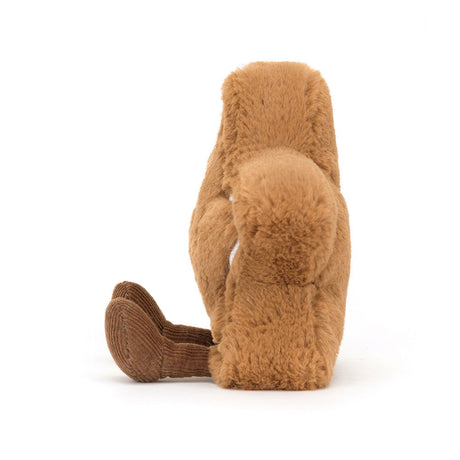 Amuseables Star Cookie plush toy with soft brown fur and corduroy-textured feet, sitting upright in a friendly pose ideal for a kid's toy or gift.