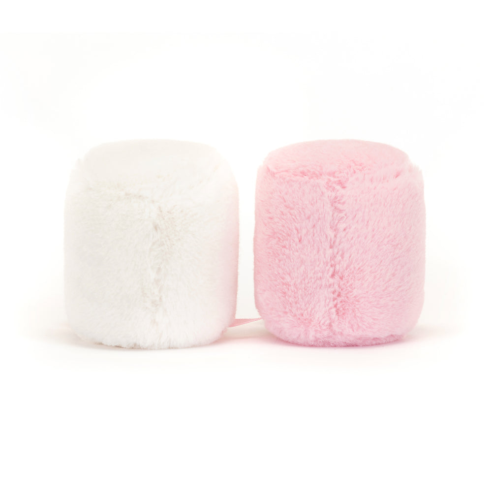 Amuseables Pink And White Marshmallows , one white and one pink, on a white background