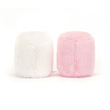 Amuseables Pink And White Marshmallows , one white and one pink, on a white background