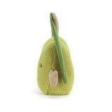 Soft plush toy shaped like a single olive with a light green body and small attached details, part of the Amuseables Pair of Olives collection.