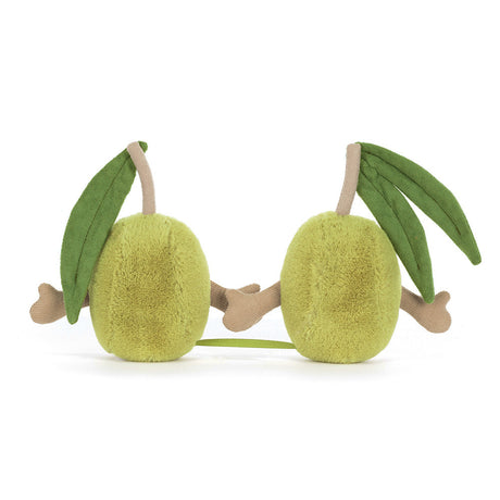 Plush toy Amuseables Pair of Olives with green leaves on a white background