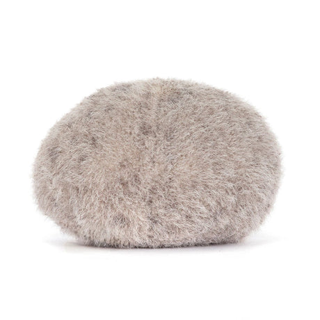 Soft, round plush toy resembling a fuzzy pebble in light gray tones, designed as the Amuseables Pebble for a cozy, playful touch.
