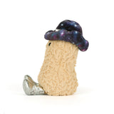 Amuseables Peanut Space Rodeo Outfit  with a galaxy-patterned hat and silver shoes on a white background