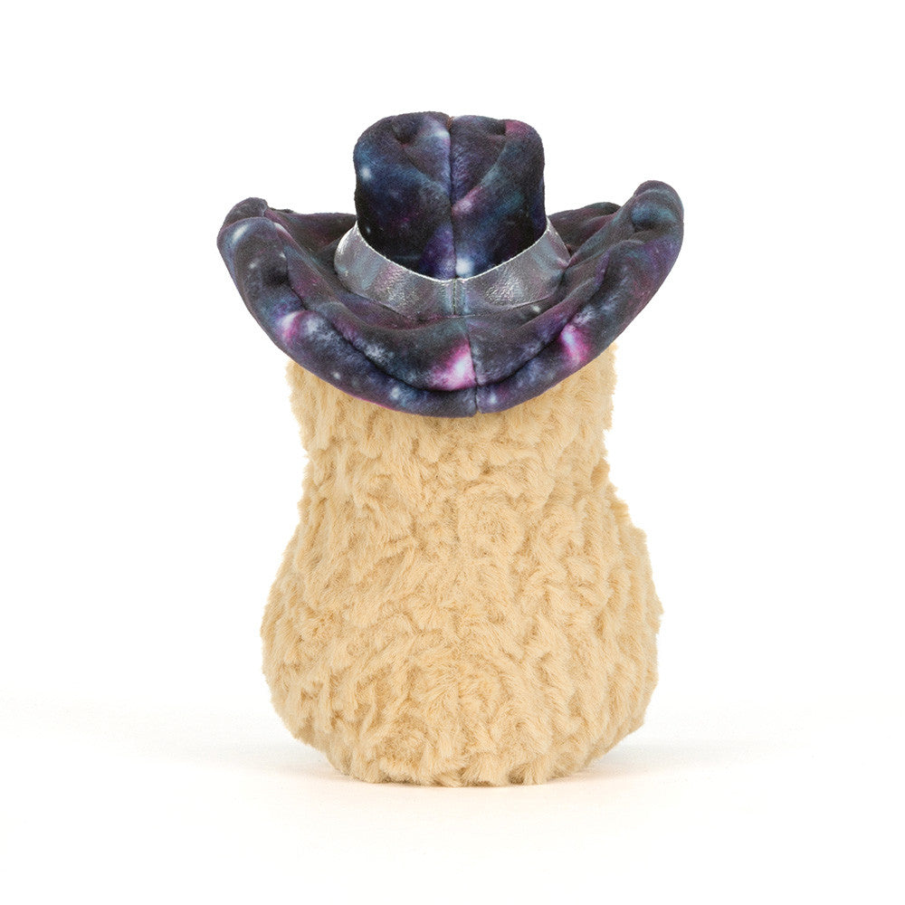 Amuseables Peanut Space Rodeo Outfit with a galaxy-patterned hat on a white background