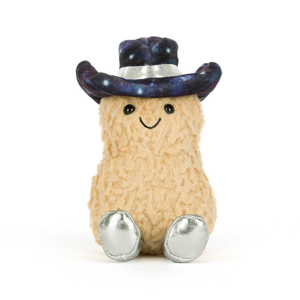 Amuseables Peanut Space Rodeo Outfit Plush toy with a galaxy-patterned hat on a white background
