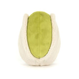Soft plush toy shaped like a green pistachio with a beige shell, featuring a friendly and whimsical design called Amuseables Horatio Pistachio.