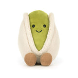 Amuseables Horatio Pistachio is a soft, plush toy shaped like a smiling pistachio nut with beige shell and green body, designed as a cute and cuddly kids' gift.