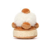 Soft plush toy resembling a pastry with fluffy white and light brown textures, designed as Amuseables Mirielle St. Honoré for a charming and cuddly gift.