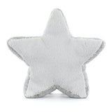 Soft plush star-shaped toy in white and silver tones, designed as Amuseables Silver Star, perfect for cozy décor or as a kid's gift.