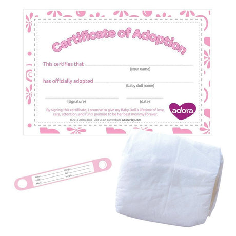 Adora Adoption Babies - Hope certificate of adoption and accessories