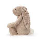 Bashful Beige Bunny Really Big is a soft, cuddly plush stuffed animal featuring long floppy ears and a white fluffy tail, perfect as a toddler toy or kid's birthday gift.