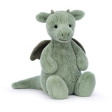 Soft green plush toy dragon with small wings and friendly facial features, designed as the Bashful Dragon Really Big stuffed animal for kids and toddler toys.