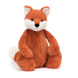 Soft and cuddly plush toy fox with orange and white fur, featuring a sweet face and large size, perfect for kids' play and comfort, called Bashful Fox Cub Really Big.