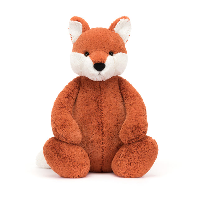 Soft and cuddly Bashful Fox Cub Really Big plush toy with bright orange and white fur, designed as an adorable stuffed animal perfect for children and gift giving.