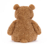 Brown Bartholomew Bear Large from behind on a white background