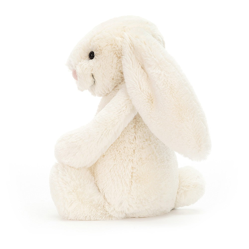 Plush Bashful Cream Bunny Medium on a white background