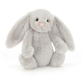 Soft and cuddly Bashful Silver Bunny Medium stuffed animal with long floppy ears and a sweet embroidered face, perfect as a toddler toy or kids birthday gift.