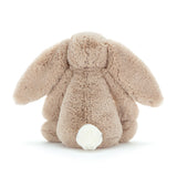 Fluffy Bashful Beige Bunny Small on a white background