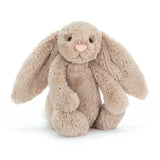 Plush Bashful Beige Bunny Small with a soft beige color on a white background