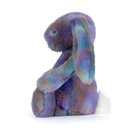 Multicolored Zodihop Luxe Bunny plush bunny toy on a white background