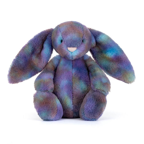 Zodihop Luxe Bunny the multicolored plush bunny toy on a white background