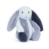Bashful Puddlesea Bunny Original is a soft, plush stuffed animal with light and dark blue tones, perfect as a cuddly toddler toy or kid's birthday gift.