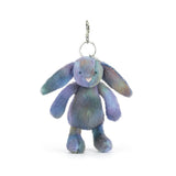 Zodihop Luxe Bunny Bag Charm multicolored bunny keychain on a white background