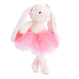 Plush Dancing Jayleen - Pink  bunny on white background.