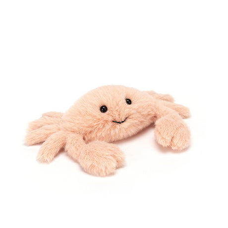 Plush crab toy on a white background