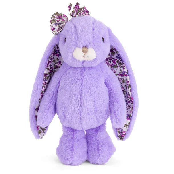 Plush Friendly Kanina - Floral Lavender bunny on a white background