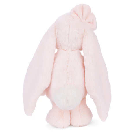 Pink plush Friendly Kanina - Floral Pink bunny toy on a white background