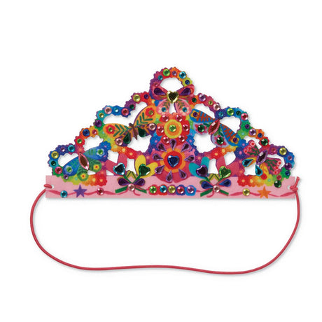 Colorful Jewel Art Crowns - Unicorn Flowers with floral and butterfly designs on a white background