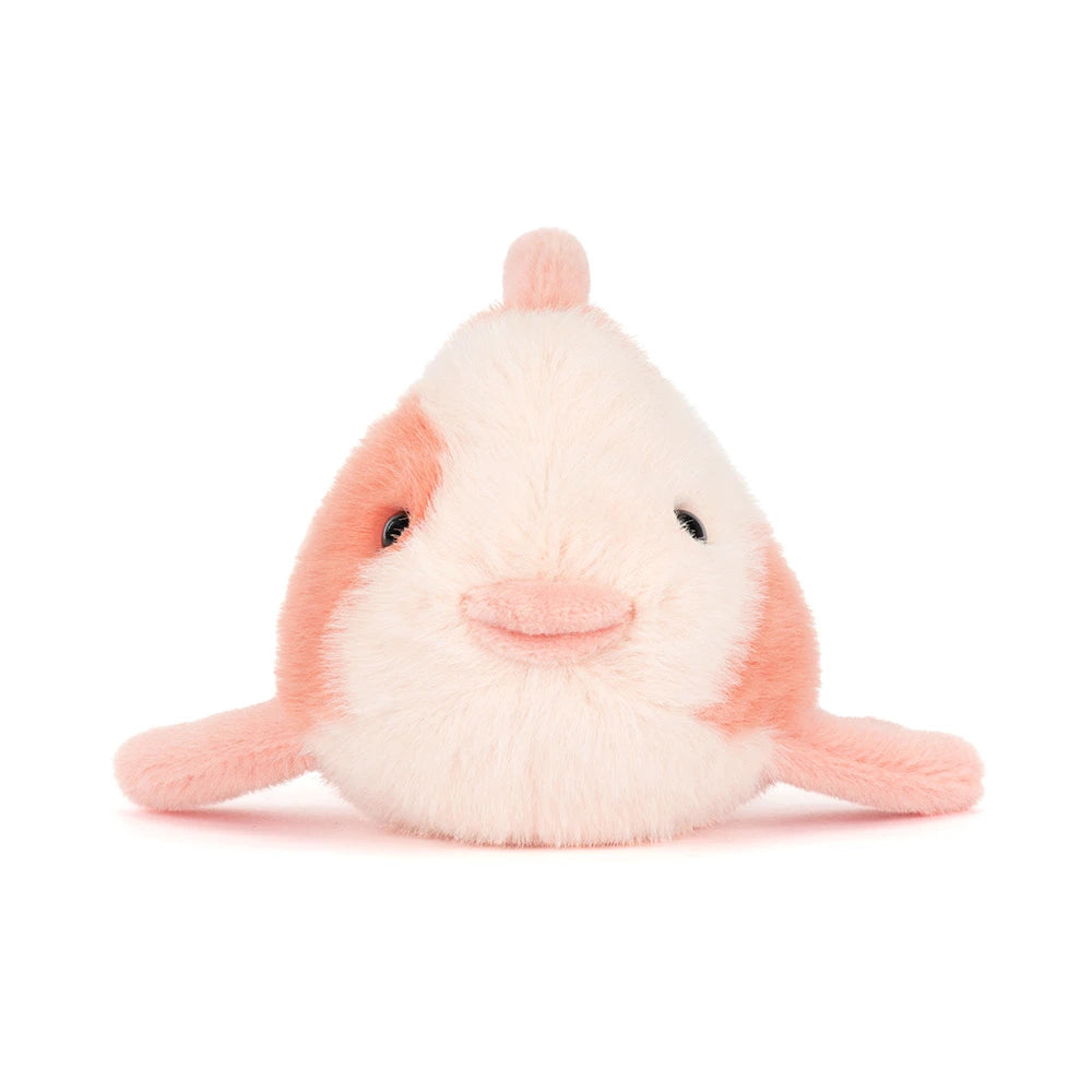 Soft and cuddly Fancy Carp plush toy with a friendly face, featuring gentle pastel colors perfect for a child's collection or gift from Grandrabbit’s Toy Shoppe.