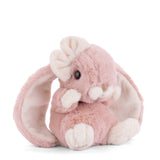 Pink plush Kanina - Antique Pink bunny toy with white accents on a white background