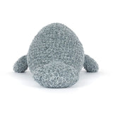 Soft and cuddly gray plush Maffles Manatee toy with a textured, fuzzy surface, designed as a friendly stuffed animal perfect for children and gift giving.