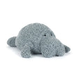 Soft and cuddly Maffles Manatee plush toy in textured gray fabric, designed as a charming stuffed animal perfect for toddler toys and kids' birthday gifts.