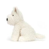 White plush Munro Scottie Dog on a white background