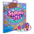 Ooly B.F.F. Shrink-Its DIY Shrink Art Bracelet Kit packaging with shrink art bracelets displayed.