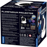 Box of a planetarium projector with text and graphics on a white background